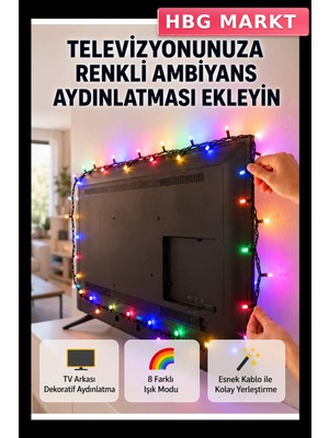HBG Markt LED Işık Zinciri 8 Modlu Iç Mekan Dekoratif Aydınlatma