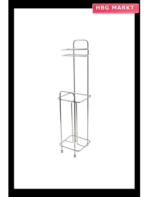 HBG Markt Kare Metal Krom Yedekli Wc Kağıtlık (5647) Modern Tasarım