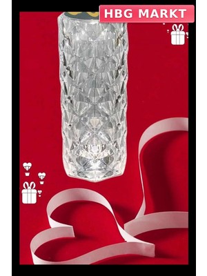 HBG Markt Mey Ithalat® Sevgililer Günü Için Hediye Kristal Lamba Sevgiliye Hediye USB Şarjlı Gece Lambası