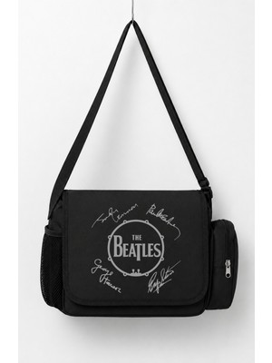 Fuddy Moda Unisex Rock Band Beatles Members Sign Baskılı Postacı Çantası