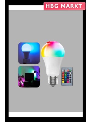 HBG Markt Rgb Uzaktan Kumandalı LED Ampul 15W A+ Enerji Sınıfı