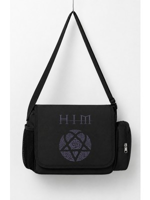 Fuddy Moda Unisex Rock Band Hım Baskılı Postacı Çantası