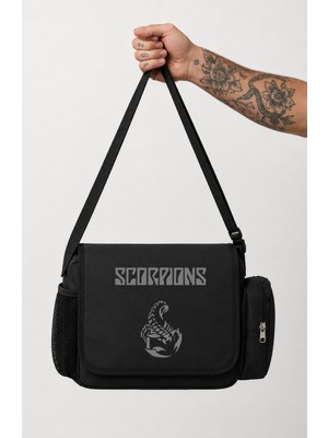 Fuddy Moda Unisex Rock Band Scorpions Baskılı Postacı Çantası