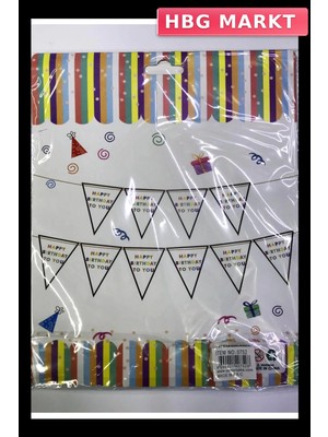 HBG Markt Mey Ithalat® Happy Birthday To You Flama Bayrak Süs