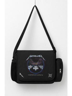 Fuddy Moda Unisex Rock Band Metallica Master Of Puppets Baskılı Postacı Çantası