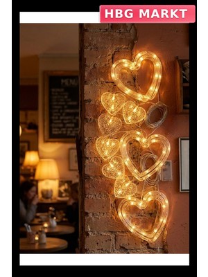 HBG Markt Dekoratif Kalp LED Neon Lamba Romantik Atmosfer Için