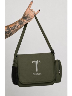 Fuddy Moda Unisex Rock Band Trivium Logo Baskılı Postacı Çantası