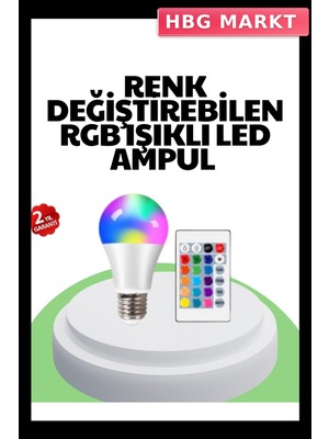 HBG Markt Mey Ithalat® 2025 Rgb LED Ampul Uzaktan Kumandalı Renkli Işık A Kalite