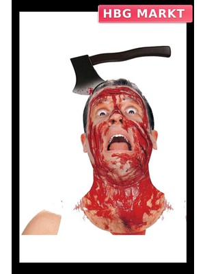 HBG Markt Mey Ithalat® Kafaya Saplanmış Halloween Kanlı Balta Şaka Tacı