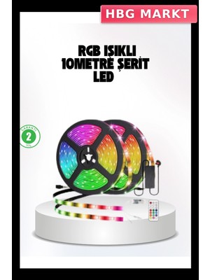 HBG Markt Mey Ithalat® Müziğe Duyarlı Renkli Smart Şerit LED Işık USB Bağlantılı Ambiyans Aydınlatma