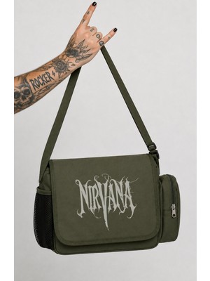 Fuddy Moda Unisex Rock Band Nirvana Baskılı Postacı Çantası