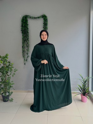 Yüsra Collection Menekşe Balon Kol Elbise