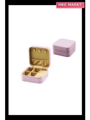 HBG Markt Mini Fermuarlı Takı Kutusu Suni Deri 10X10CM