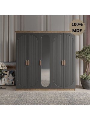 Flances Soho 5 Kapak Mdf Gardırop