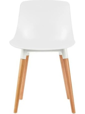 Moontime Alaçatı Shell Eames Düz Sandalye Beyaz