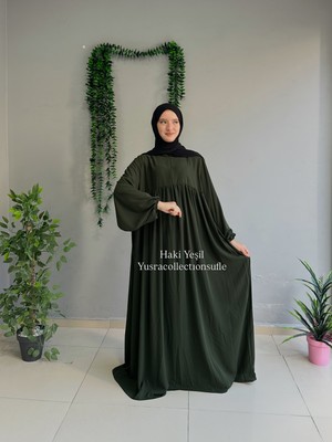 Yüsra Collection Menekşe Balon Kol Elbise