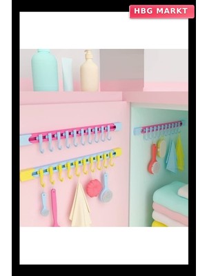 HBG Markt 10 Kancalı Raylı Mutfak ve Banyo Düzenleyici Askı 30 cm (5647)