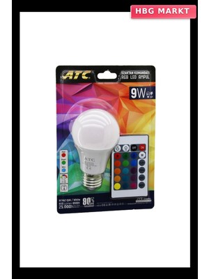 HBG Markt Atc Rgb 9W Kumandalı LED Ampul E27 800 Lümen 6500K