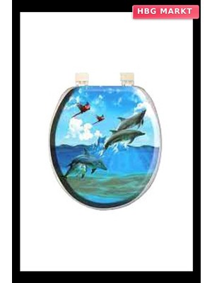 HBG Markt Desenli Yumuşak Klozet Kapak Büyük Puf 42X41CM