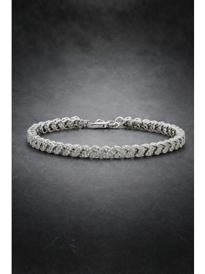 Bereka Jewelry 925 Ayar Gümüş Geometrik Chevron Bileklik - Arrowcrest