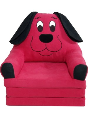 Moontime Alaçatı 3 Minderli Katlanabilir Bebek-Çocuk Koltuğu Sandalye Portatif Yatak Puf Sofa Kumaş Köpek Figürlü
