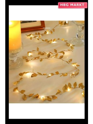 HBG Markt 3 Metre Yaldızlı Gold LED Işık Dekoratif Aydınlatma