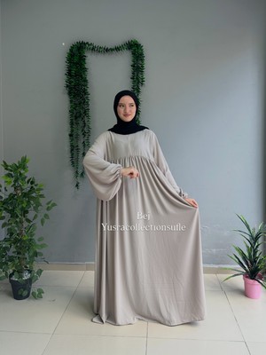 Yüsra Collection Menekşe Balon Kol Elbise