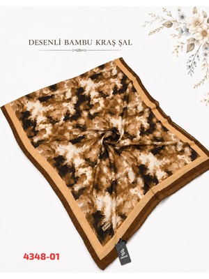Sedef Kaliteli Desenli Bambu Kraş Şal