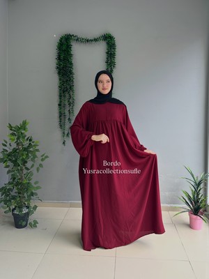 Yüsra Collection Menekşe Balon Kol Elbise