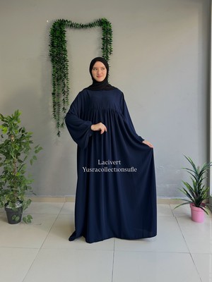 Yüsra Collection Menekşe Balon Kol Elbise