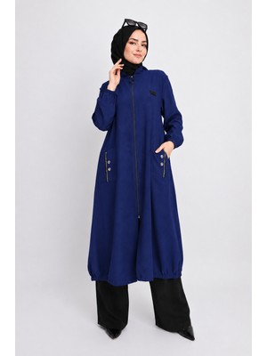SARMODA 1014 ÖNDEN FERMUARLI KOL UCU LASTİKLİ  CEPLİ LEOPAR LASTİKLİ GİY ÇIK KAP QYS KAP 1014 #24-03#