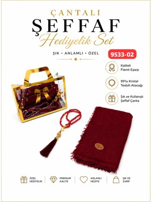 Sedef Çantalı Eşarp Tesbih Set