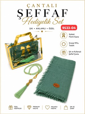Sedef Çantalı Eşarp Tesbih Set