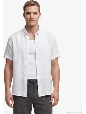 Nautica Erkek Beyaz Regular Fit Kısa Kollu Gömlek W65416T.1BW