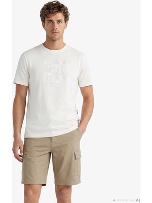 Nautica Erkek Krem Regular Fit Baskılı T-Shirt V65353T.1MA