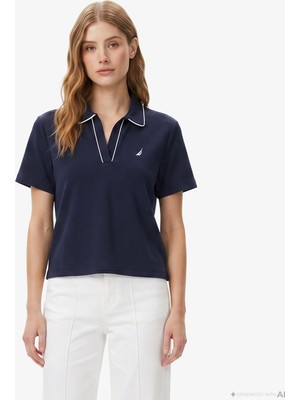 Nautica Kadın Lacivert Regular Fit Polo Yaka T-Shirt 65K507T.4VN