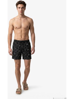 Nautica Erkek Siyah Regular Fit Deniz Şortu T65515T.0TB