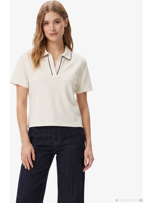Nautica Kadın Krem Regular Fit Polo Yaka T-Shirt 65K507T.1MA