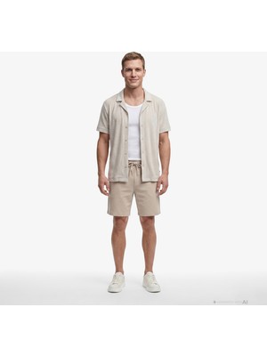 Nautica Erkek Bej Regular Fit Şort B65237T.2ND