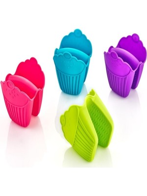 Asitan Roseroi 2 Adet Cupcake Şekilli Lüx Renkli Fırın Eldiveni - Asorti Renk