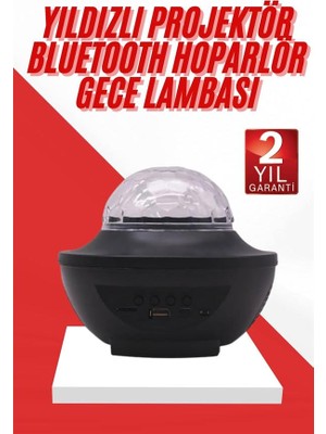 Zero Land Ece-Umay Masa ve Gece Lambası Renkli Projektör Işıklı Disko Topu Bluetooth Hoparlör