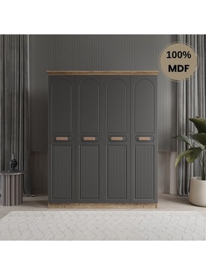 Flances Pera 4 Kapak Mdf Gardırop