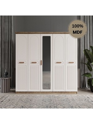 Flances Pera 5 Kapak Mdf Gardırop