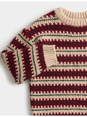 Marks & Spencer Pamuk Karışımlı Çizgili Kazak (2-8 Yaş)
