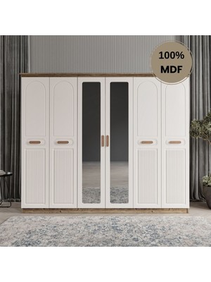 Flances Pera 6 Kapak Mdf Gardırop