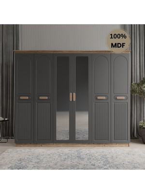 Flances Pera 6 Kapak Mdf Gardırop