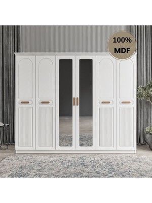 Flances Pera 6 Kapak Mdf Gardırop