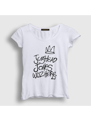 Presmono Kadın Beyaz Jughead Jones Was Here Riverdale T-Shirt