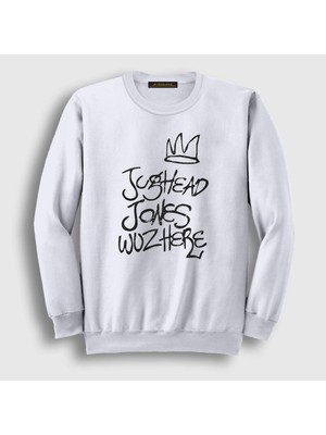 Presmono Unisex Beyaz Jughead Jones Was Here Riverdale Sweatshirt
