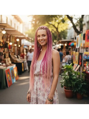 Melonika Afrika Örgüsü ve Rasta Için Sen Ombreli  / Açık Pembe / Koyu Pembe / Tcu